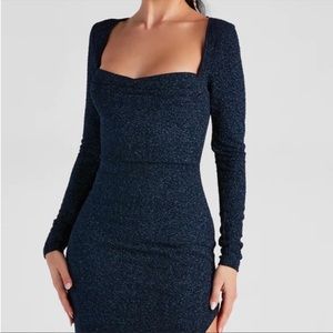 Kelly Formal Glitter Cowl Neck Dress